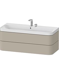 Duravit Happy D.2 Plus Möbelwaschtisch HP4349E60600000 117,5x49cm, 2 Schubkästen, 2 Hahnlöcher, taupe seidenmatt
