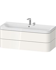 Duravit Happy D.2 Plus vanity HP4349E22220000 117.5x49cm, 2 drawers, 2 tap holes, white high gloss