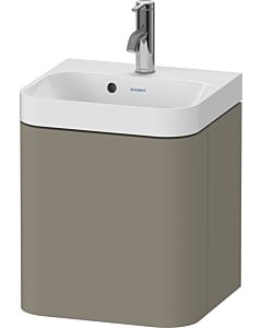 Duravit vasque à poser Happy D.2 Plus HP4340O92920000 40x36cm, porte 2000 , charnière à gauche, avec trou pour robinetterie, finition satinée gris pierre