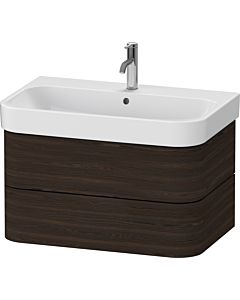 Duravit Happy D.2 Plus Waschtisch-Unterschrank HP4387069690000 77,5 x 49 cm, nussbaum gebürstet, 2 Schubkästen