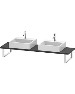 Duravit DuraStyle console DS105C04949 for Aufsatzbecken , 2 cut-outs, thickness 3 cm, graphite matt