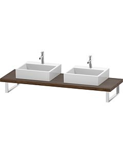 Duravit DuraStyle Konsole DS103C02121 für Aufsatzbecken, 2 Ausschnitte, Stärke 4.5 cm, Nussbaum dunkel