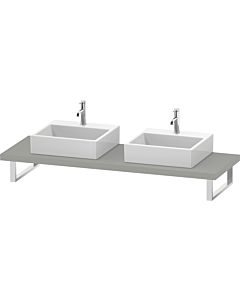 Duravit DuraStyle Konsole DS103C00707 für Aufsatzbecken, 2 Ausschnitte, Stärke 4.5 cm, Betongrau matt