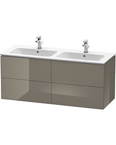 Duravit L-Cube Waschtischunterbau LC625908989 Flannel Grey Hochglanz, 129x55x48,1cm, 2 Auszüge