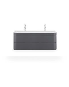 Duravit Happy D.2 Plus vanity HP4640O80800000 117.5x49cm, with 2000 tap hole, 2 drawers, graphite super matt