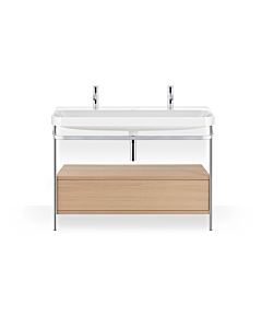 Duravit Happy D.2 Plus furniture washbasin combination HP4854O71710000 117.5x49cm, with metal console, Mediterranean oak