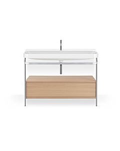 Duravit Happy D.2 Plus furniture washbasin combination HP4844O71710000 117.5x49cm, with metal console, 2000 hole, Mediterranean oak