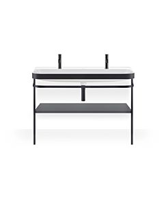 Duravit Happy D.2 Plus furniture washbasin combination HP4759O80800000 117.5x49cm, with 2000 tap hole, metal console, graphite super matt