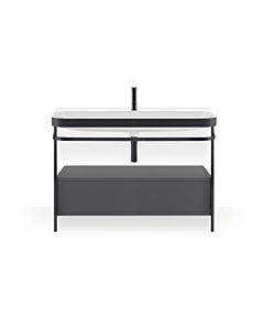 Duravit Happy D.2 Plus furniture washbasin combination HP4744O80800000 117.5x49cm, with metal console, 2000 hole, graphite super matt
