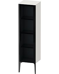 Duravit haut moyen XViu XV1367LB222 40x36x133cm, porte en verre, noir mat, porte à gauche, blanc brillant