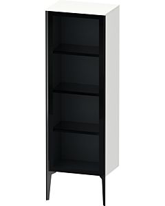 Duravit XViu Halbhochschrank XV1368LB218 50x36x133cm, Glastür, schwarz matt, Tür links, weiß matt