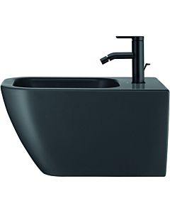 Duravit Happy D.2 Wand-Bidet 22581513001 35,5 x 54 cm, mit Hahnloch, mit Überlauf, mit Hahnlochbank, anthrazit matt WonderGliss