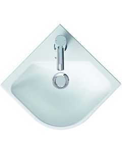 Duravit Me by Starck lavabo d&#39;angle 07224332001 43,5 x 38 cm, avec trou pour robinetterie, avec trop-plein, avec plage de robinetterie, blanc mat, WonderGliss