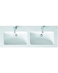 Duravit Me by Starck Furniture double washbasin 2336133200 130x49cm, 2 tap holes, with overflow, tap hole bank, white satin finish