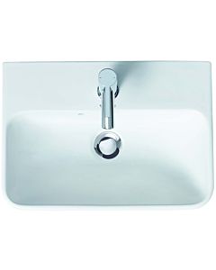 Duravit Me by Starck vasque 23356032001 60 x 46 cm, blanc soyeux mat, WonderGliss, avec trou pour robinetterie, avec trop-plein, avec banc pour robinetterie