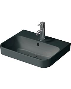Duravit Happy D.2 lavabo 23605013001 50 x 40 cm, sol, 2000 trou de coulée, avec trop - plein, de robinetterie, anthracite mat WonderGliss