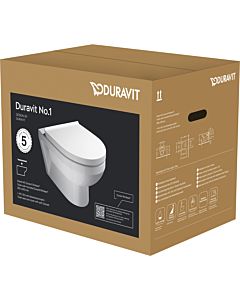 Duravit DuraStyle Basic Wand-WC Rimless® Set 45620900A1, weiss, mit WC-Sitz, rimless