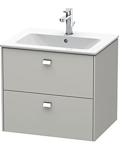 Duravit Brioso Waschtischunterbau BR410101007 620x553 mm, Betongrau Matt, 2 Auszüge, Griff Chrom