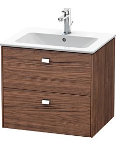 Duravit Brioso Waschtischunterbau BR410101021 620x553 mm, Nussbaum Dunkel/Chrom, 2 Auszüge