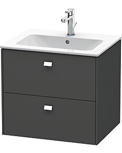 Duravit Brioso Waschtischunterbau BR410101049 620x553 mm, Graphit Matt, 2 Auszüge, Griff Chrom