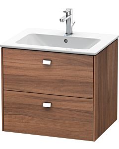 Duravit Brioso Waschtischunterbau BR410101079 620x553 mm, Nussbaum Natur/Chrom, 2 Auszüge