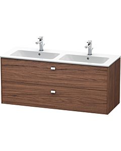 Duravit Brioso Waschtischunterbau BR410501021 1290x553 mm, Nussbaum Dunkel/Chrom, 2 Auszüge