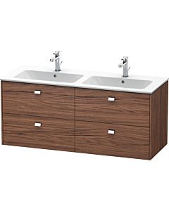 Duravit Brioso Waschtischunterbau BR410601021 1290x553 mm, Nussbaum Dunkel/Chrom, 4 Auszüge