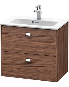 Duravit Brioso Waschtischunterbau BR411001021 Compact 620x553mm, Nussbaum Dunkel/Chrom, 2 Ausz.