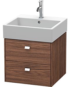 Duravit Brioso Waschtischunterbau BR415201021 484x459mm, Nussbaum Dunkel/Chrom, 2 Auszüge