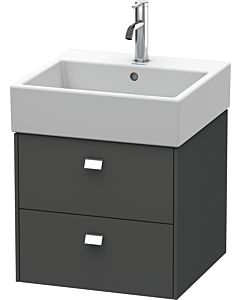 Duravit Brioso Waschtischunterbau BR415201049 484x459mm, Graphit Matt, 2 Auszüge, Griff Chrom