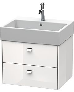 Duravit Brioso vanity unit BR415301022 584x459mm, Weiß Hochglanz , 2 drawers, chrome handle