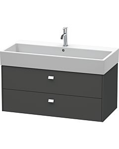 Duravit Brioso Waschtischunterbau BR415601049 984x459mm, Graphit Matt, 2 Auszüge, Griff Chrom