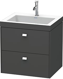 Duravit Brioso c-bonded Waschtisch mit Unterbau BR4605O1049, 60x48cm, Graphit Matt/Chrom, 1 Hahnl.