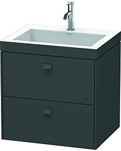 Duravit Brioso c-bonded Waschtisch mit Unterbau BR4605N4949, 60x48cm, Graphit Matt, ohne Hahnloch