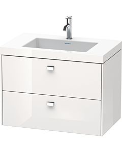 Duravit Brioso c-bonded Waschtisch mit Unterbau BR4606O1022, 80x48cm, Weiß Hochgl./Chrom, 1 Hahnl.