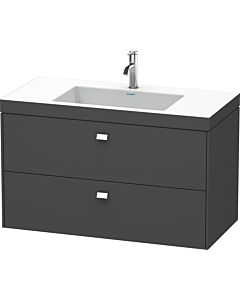 Duravit Brioso c-bonded washbasin with substructure BR4607O1049, 100x48cm Graphit Matt / chrome, 2000 .