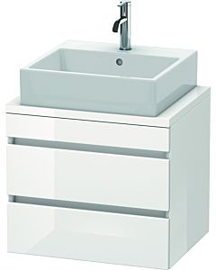 Duravit DuraStyle Waschtisch-Unterschrank DS530502218 60 x 47,8 cm, weiß hochglanz/weiß matt, für Konsole, 2 Schubkästen
