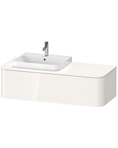 Duravit Happy D.2 Plus Waschtisch-Unterschrank HP4942L2222 130x55cm, 1 Auszug, für Aufsatzbecken, Becken links, weiß hochglanz