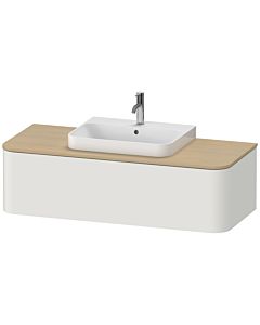 Duravit Happy D.2 Plus Waschtisch-Unterschrank HP4942M3939 130x55cm, 1 Auszug, für Aufsatzbecken, Becken mittig, nordic weiß seidenmatt