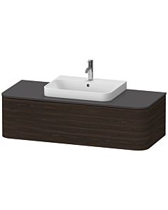 Duravit Happy D.2 Waschtisch-Unterschrank HP4942M6969 35,4 x 130 x 55 cm, 1 Auszug, für Aufsatzbecken, mitte, nussbaum gebürstet
