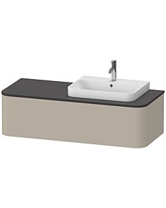Duravit Happy D.2 Plus meuble sous-lavabo HP4942R6060 130x55cm, 2000 coulissant, pour Aufsatzbecken , vasque à droite, taupe satiné