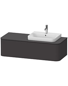 Duravit Happy D.2 Plus Waschtisch-Unterschrank HP4942R8080 130x55cm, 1 Auszug, für Aufsatzbecken, Becken rechts, graphit supermatt