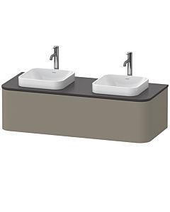 Duravit Happy D.2 Plus Waschtisch-Unterschrank HP4943B9292 130x55cm, für Konsole, 1 Auszug, steingrau seidenmatt