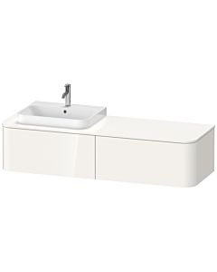 Duravit Happy D.2 Plus meuble sous lavabo HP4944L2222 160x55cm, 2 tiroirs, pour Aufsatzbecken , vasque à gauche, blanc brillant