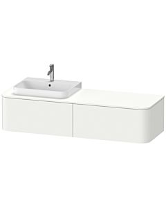 Duravit Happy D.2 Plus meuble sous-vasque HP4944L3636 160x55cm, 2 tiroirs, pour Aufsatzbecken , vasque à gauche, blanc