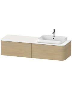 Duravit Happy D.2 Plus meuble sous vasque HP4944R7171 160x55cm, 2 tiroirs, pour Aufsatzbecken , vasque à droite, chêne méditerranéen