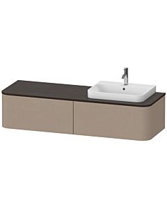Duravit Happy D.2 Plus meuble sous lavabo HP4944R7575 160x55cm, 2 tiroirs, pour Aufsatzbecken , vasque à droite, lin