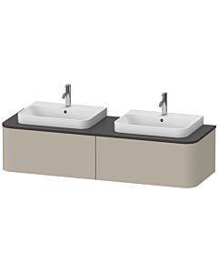 Duravit Happy D.2 Waschtisch-Unterschrank HP4946B6060 35,4 x 160 x 55 cm, 2 Auszüge, für Aufsatzbecken, beidseitig, taupe seidenmatt