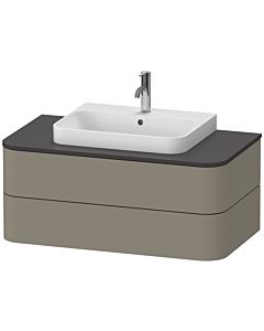 Duravit Happy D.2 Plus meuble sous vasque HP496109292 100x55cm, pour console, 2 tiroirs, pour vasque à poser, sablé, gris pierre finition satinée