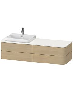 Duravit Happy D.2 Plus meuble sous-vasque HP4963L7171 160x55cm, pour console, 4 tiroirs, pour vasque sur meuble, gauche, chêne méditerranéen